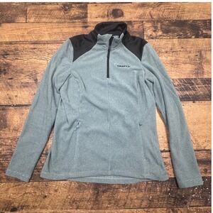 CRAFT Women Fleece Quarter Zip‎ Pullover Sweatshirt Gray Size M cycling base